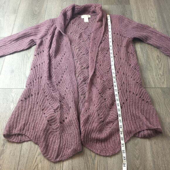 Soft Surroundings Cardigan Mauve Dusty Purple Open Sweater XLP - Picture 5 of 7